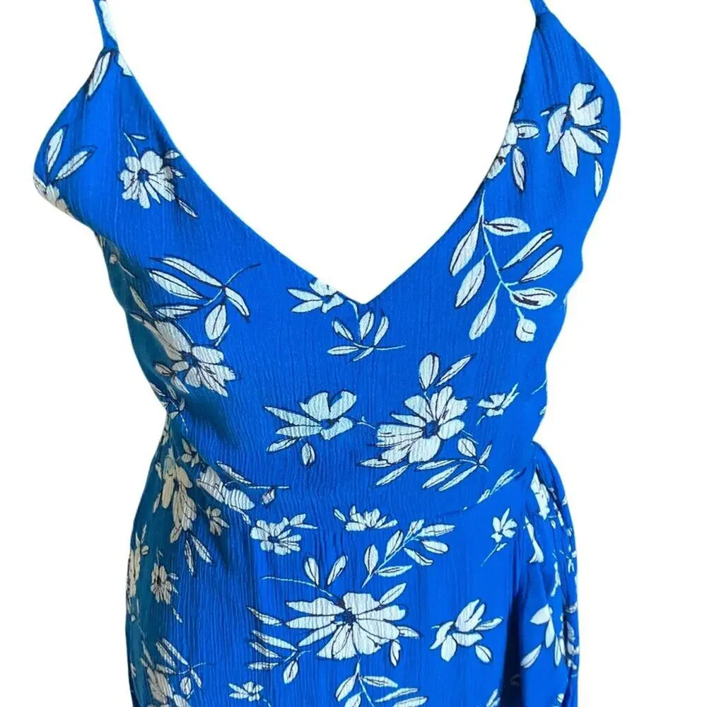 Sundress Sleeveless Royal Blue with Flowers (S) Mi AMi dd14 - Picture 11 of 12